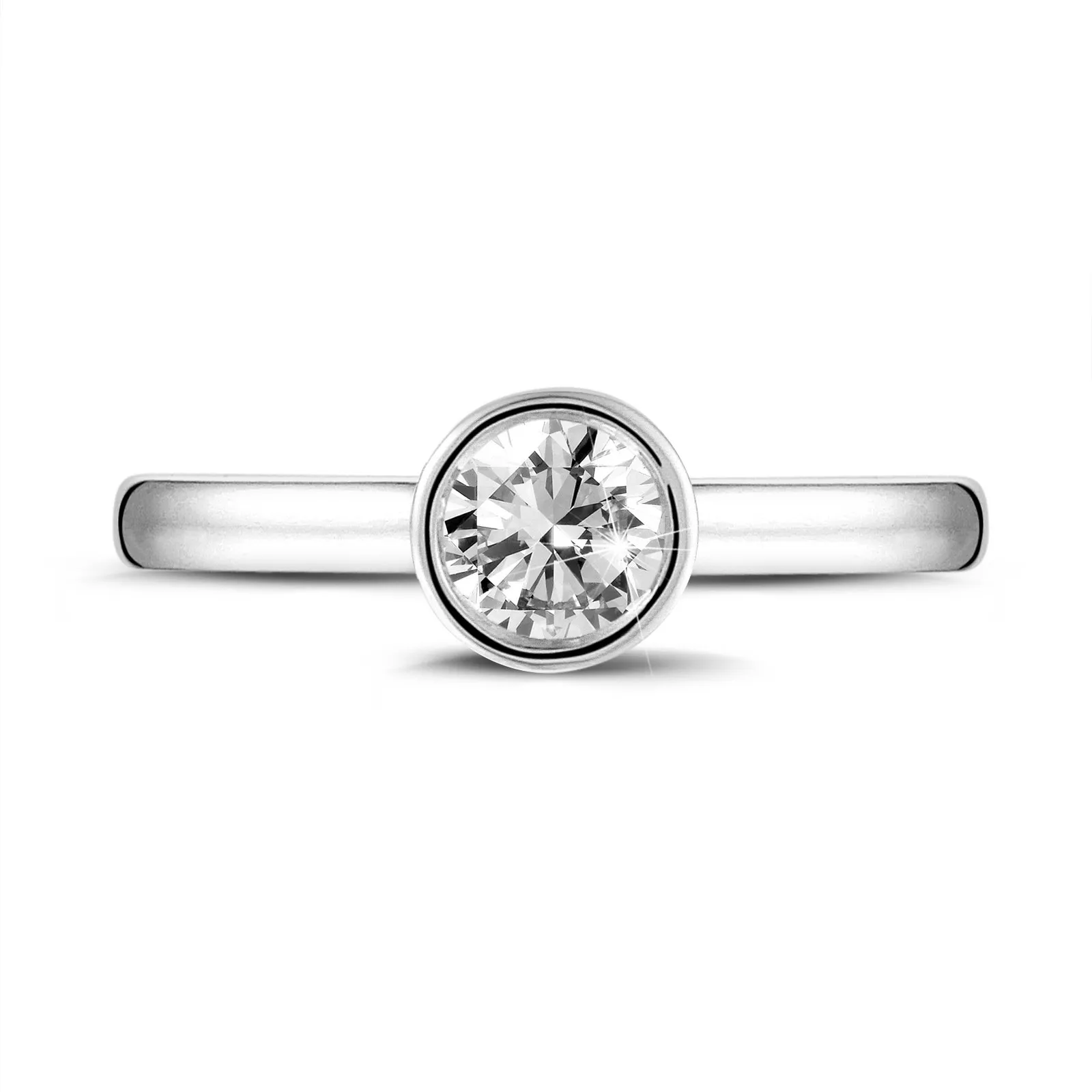 1.50 quilates anillo solitario en oro blanco con un diamante redondo 