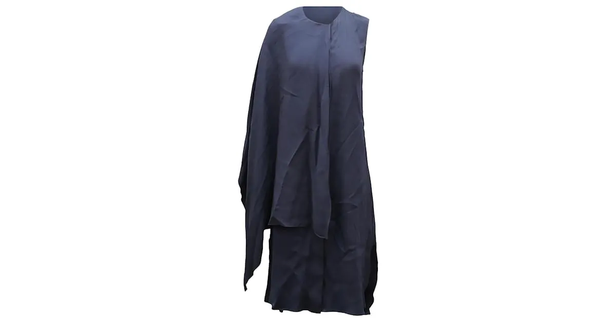 Adam Lippes VESTIDO CAPA EN VISCOSA AZUL MARINO DE ADAM LIPPE 