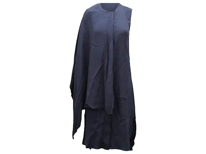 Adam Lippes VESTIDO CAPA EN VISCOSA AZUL MARINO DE ADAM LIPPE 