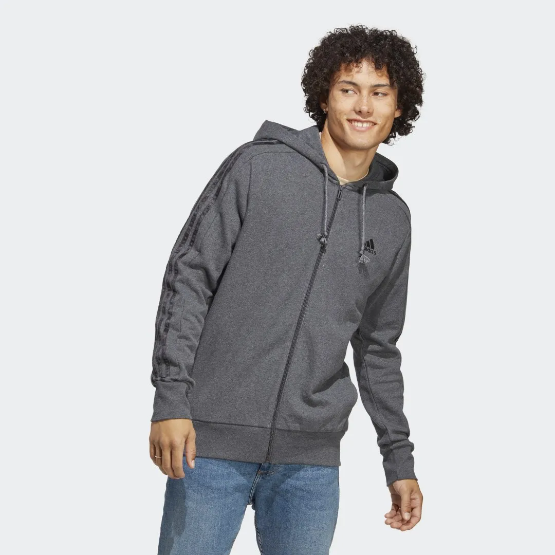 ADIDAS PERFORMANCE ESSENTIALS FRENCH TERRY 3STRIPES FULLZIP HOODIE
