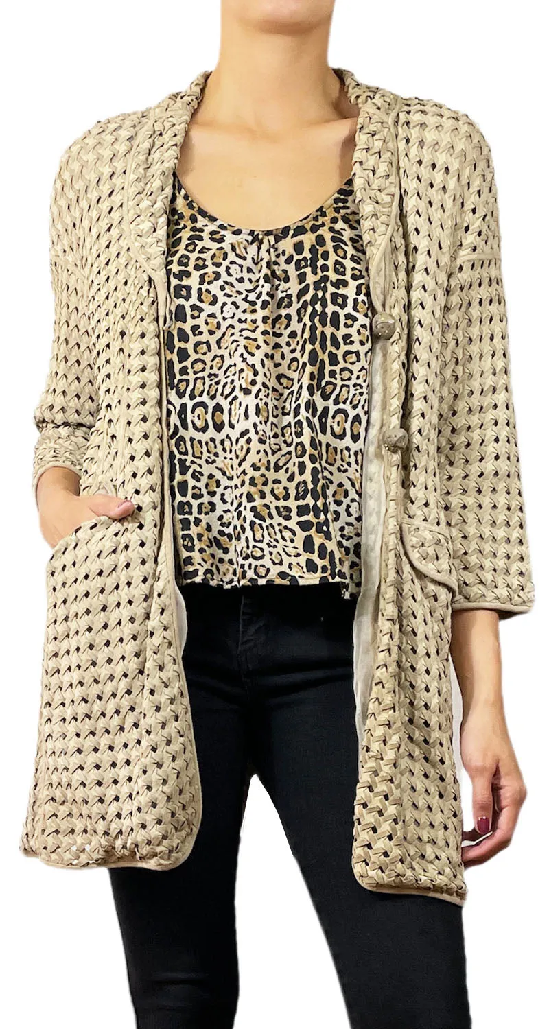 ARMANI Chaqueta Beige Verano Tejida