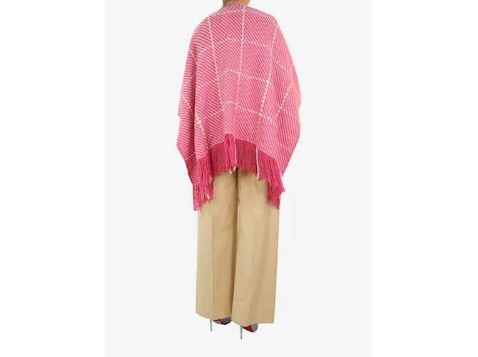 AUTRE MARQUE CAPA DE PUNTO ROSA CON FLECOS  TALLA úNICA 