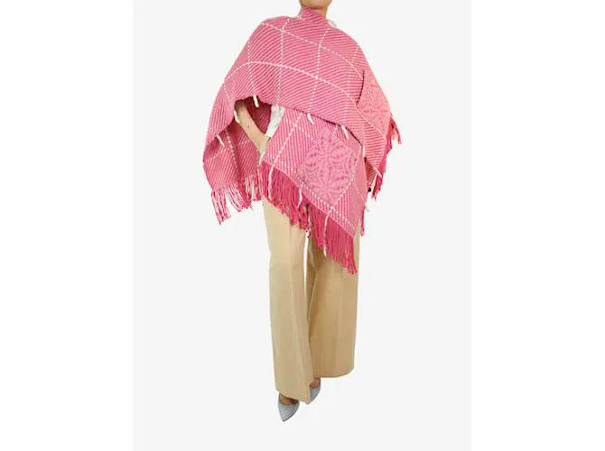 AUTRE MARQUE CAPA DE PUNTO ROSA CON FLECOS  TALLA úNICA 