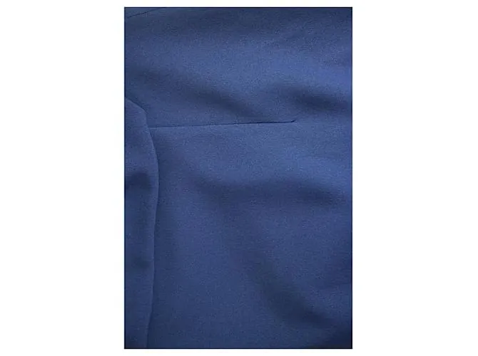 Autre Marque Vrettos Vrettakos Vestido azul de capa sin mangas hasta la rodilla 