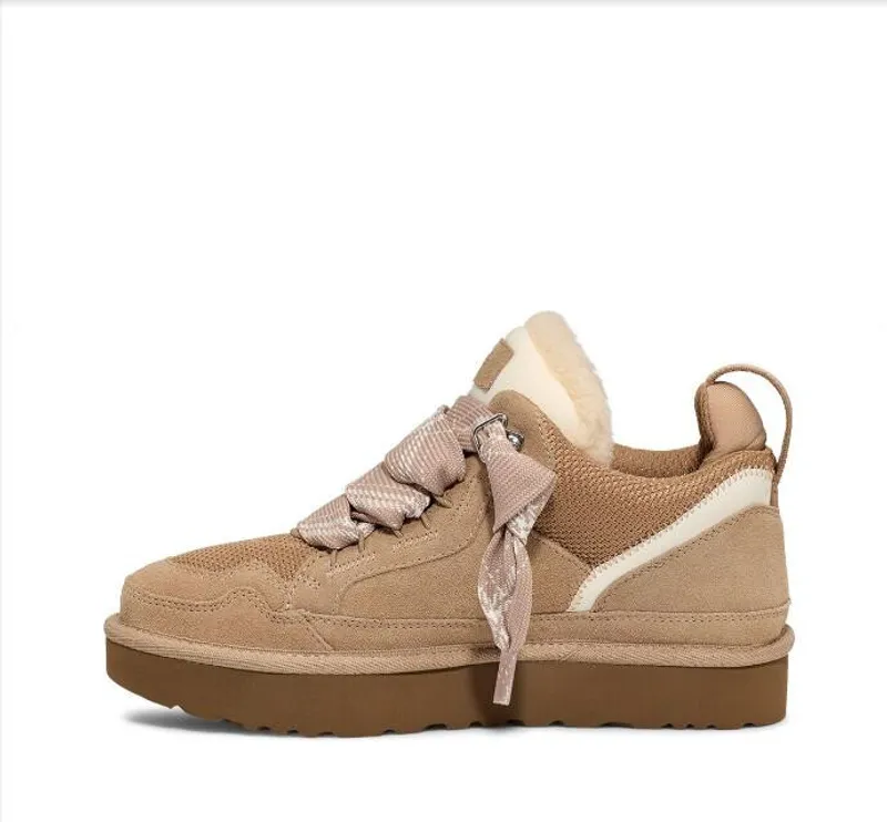 Autumn Winter Low Mel Botas informales zapatos Mujeres botas de nieve Top acogedor de piel de oveja Venta de Sport Botas casuale