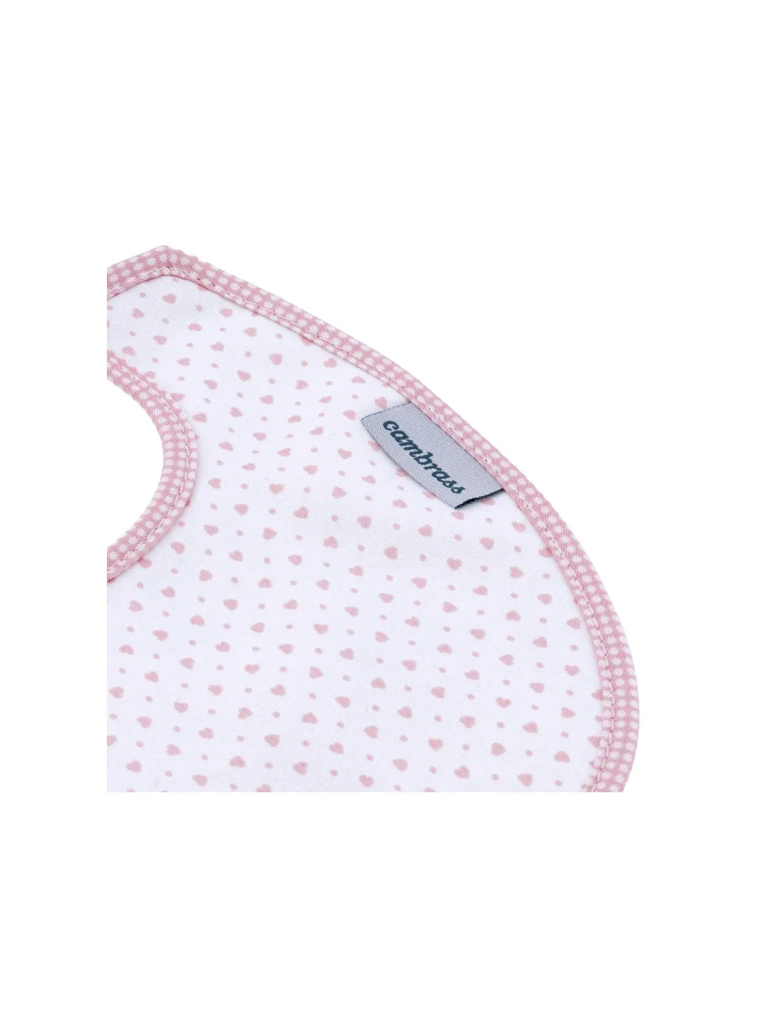 Babero redondo velcro Essentia Corazones Rosa de Cambrass