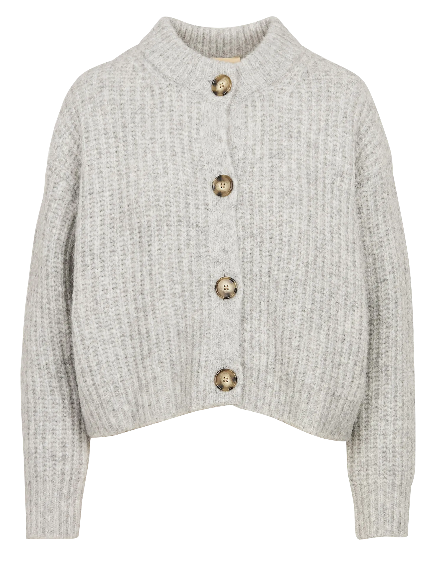 BELLEROSE ADYKA  CáRDIGAN DE MEZCLA DE LANA CON CUELLO REDONDO EN GRIS