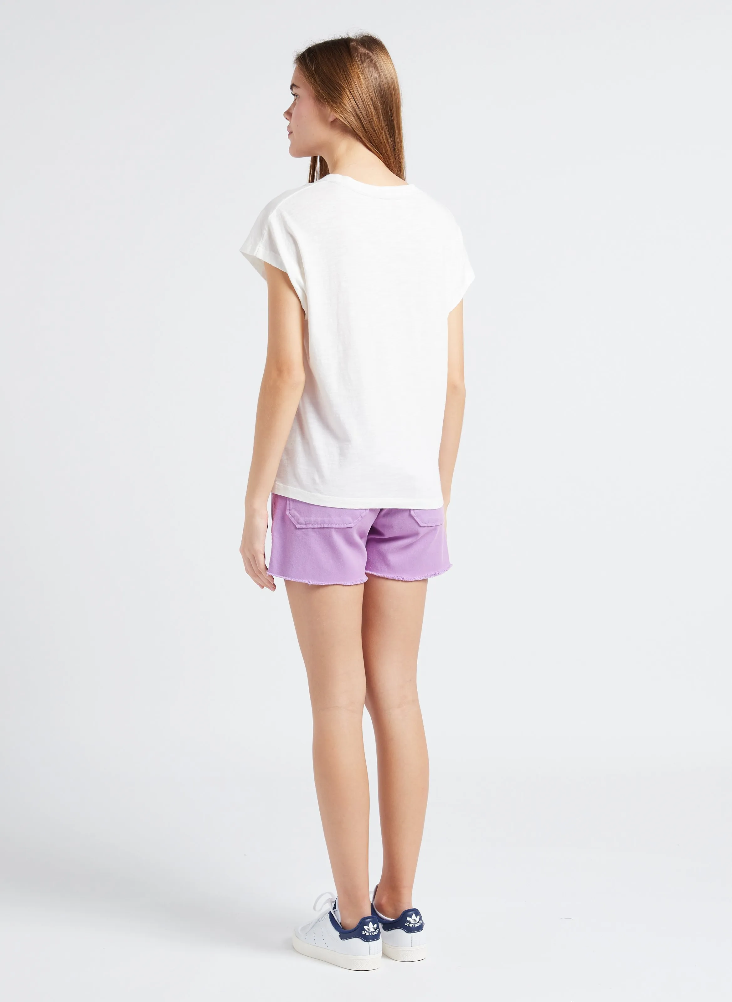 BENSIMON LUCIA  CAMISETA RECTA DE ALGODóN CON CUELLO DE PICO EN BLANCO