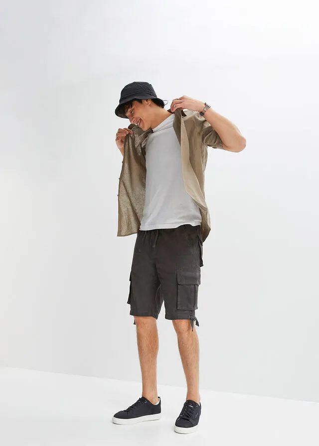 Bermudas de estilo cargo y corte holgado pizarra