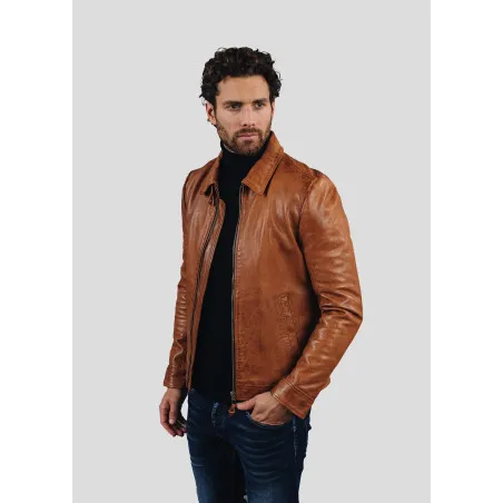 Blouson en cuir NORIS GREEN