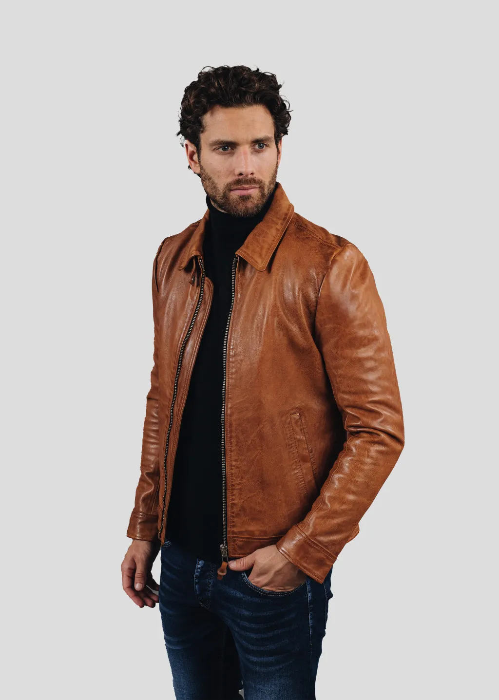 Blouson en cuir NORIS GREEN