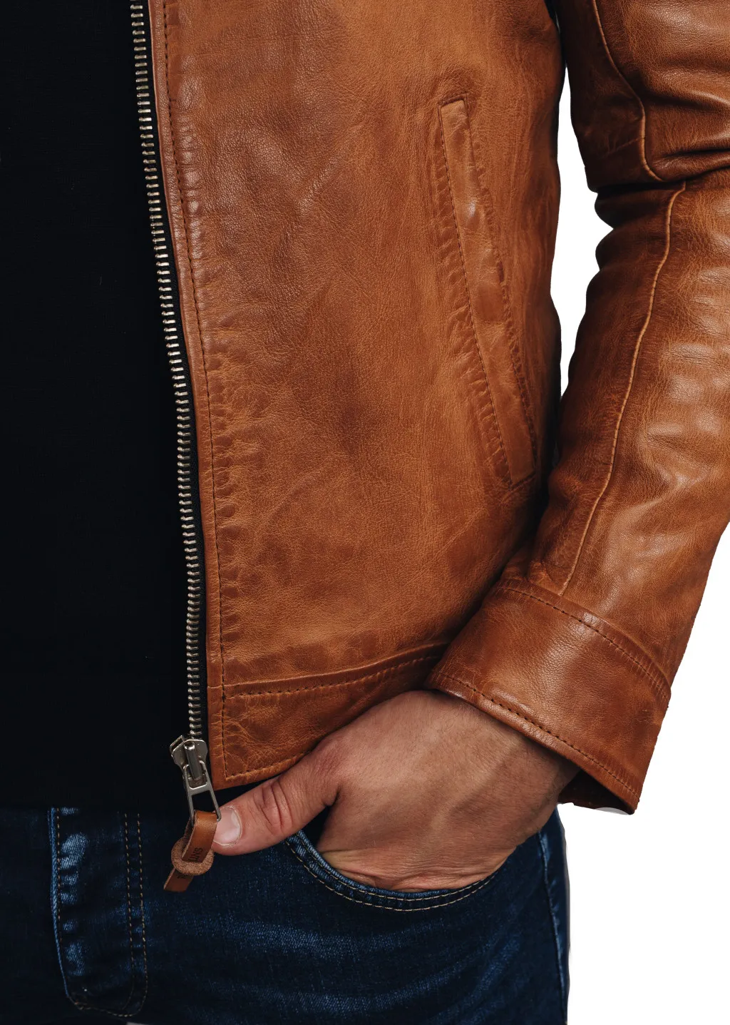 Blouson en cuir NORIS GREEN