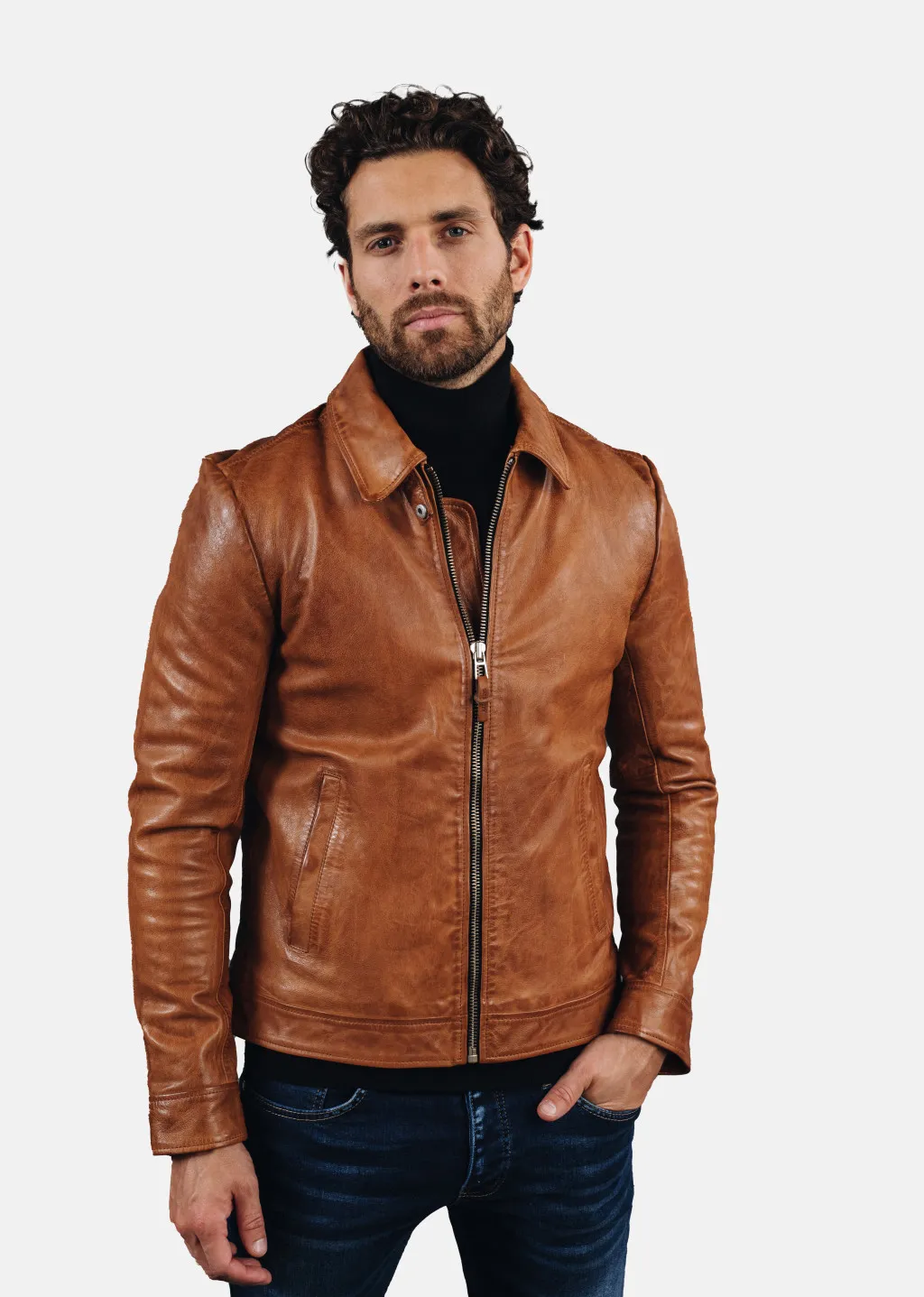 Blouson en cuir NORIS GREEN