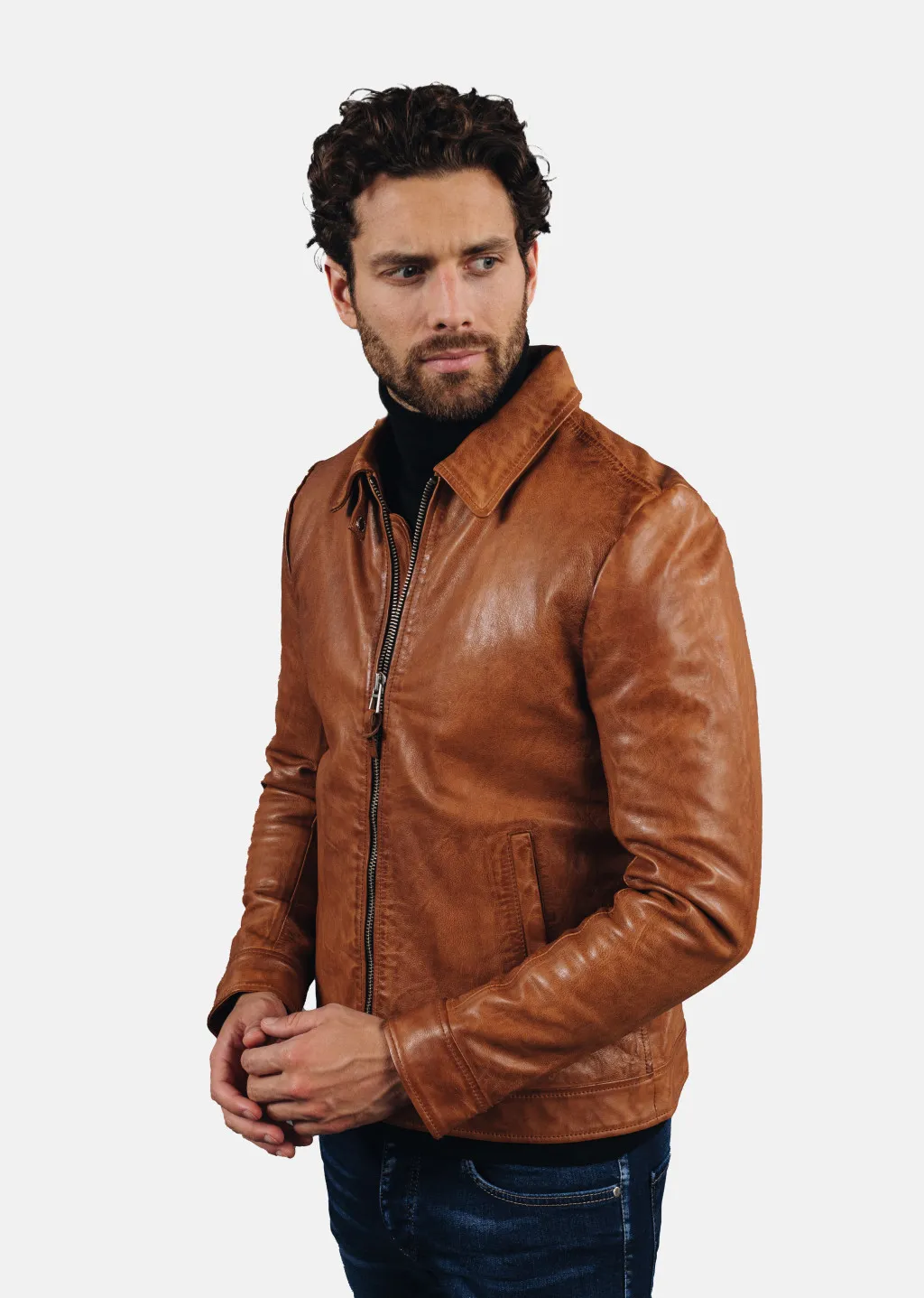 Blouson en cuir NORIS GREEN