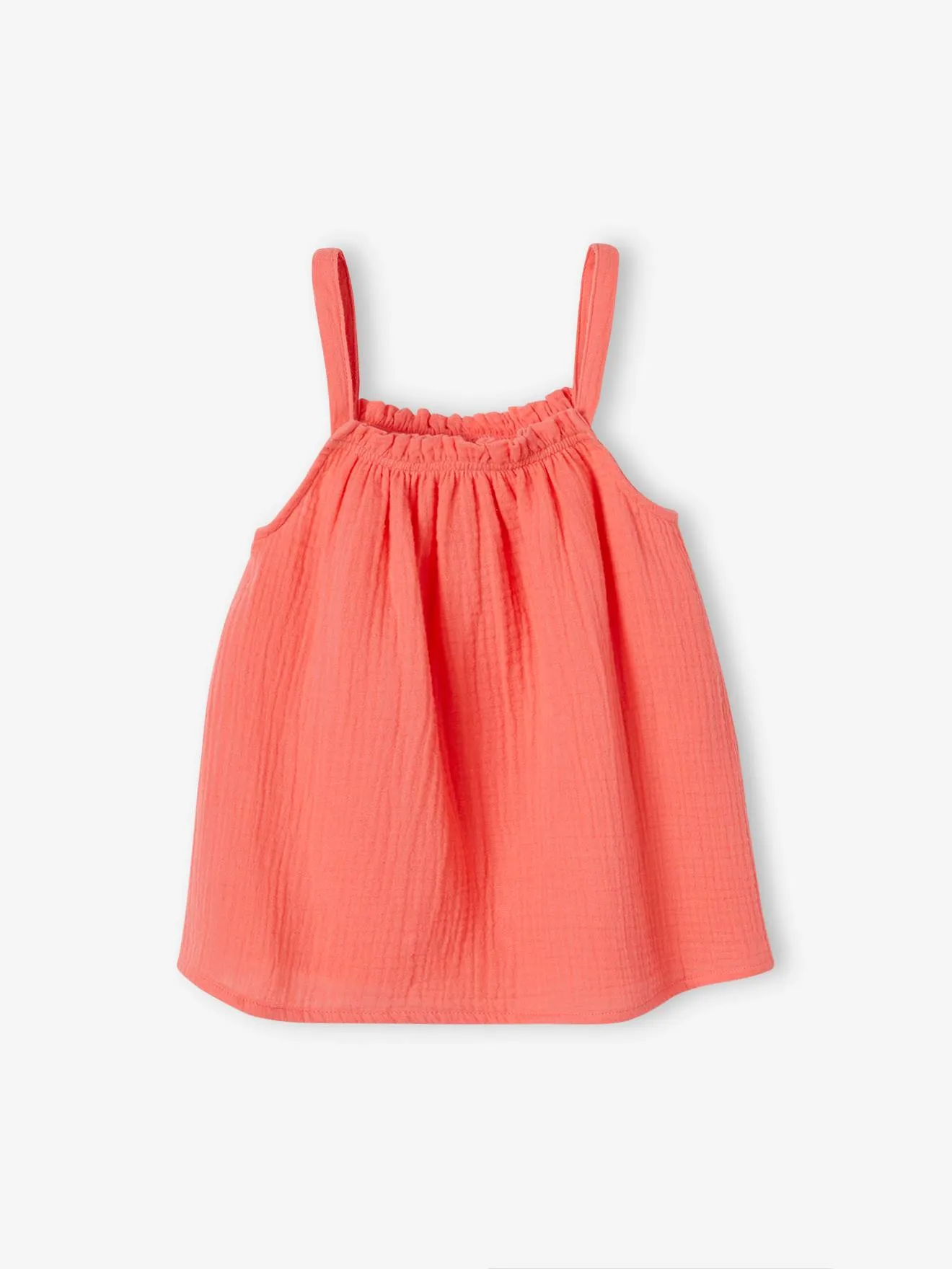 Blusa de tirantes de gasa de algodón, para niña