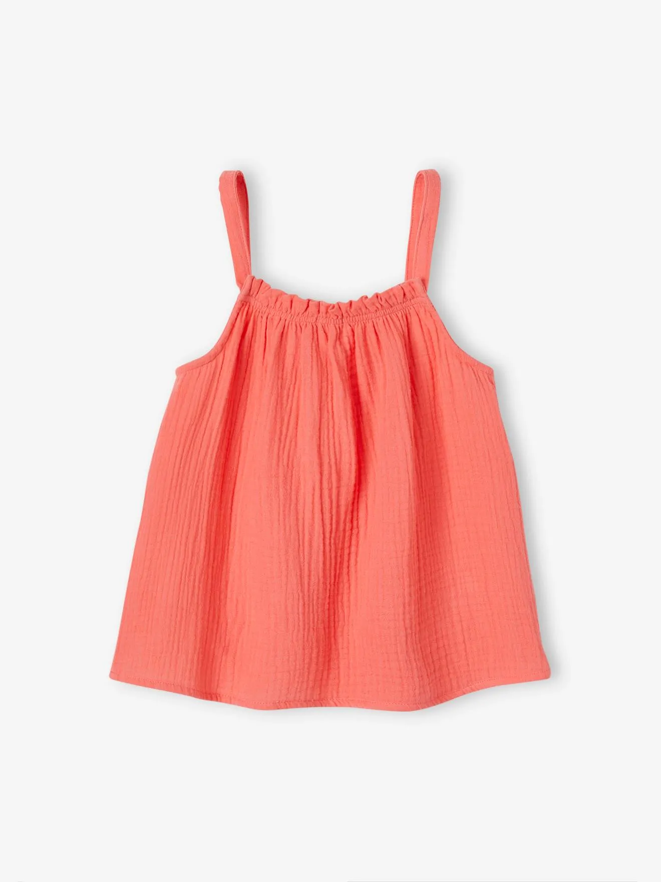 Blusa de tirantes de gasa de algodón, para niña