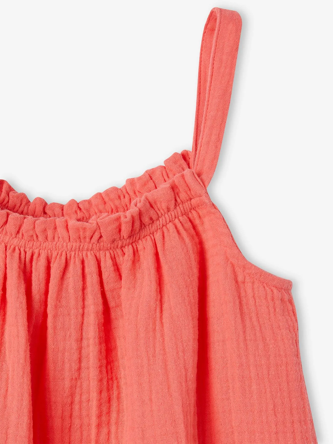 Blusa de tirantes de gasa de algodón, para niña