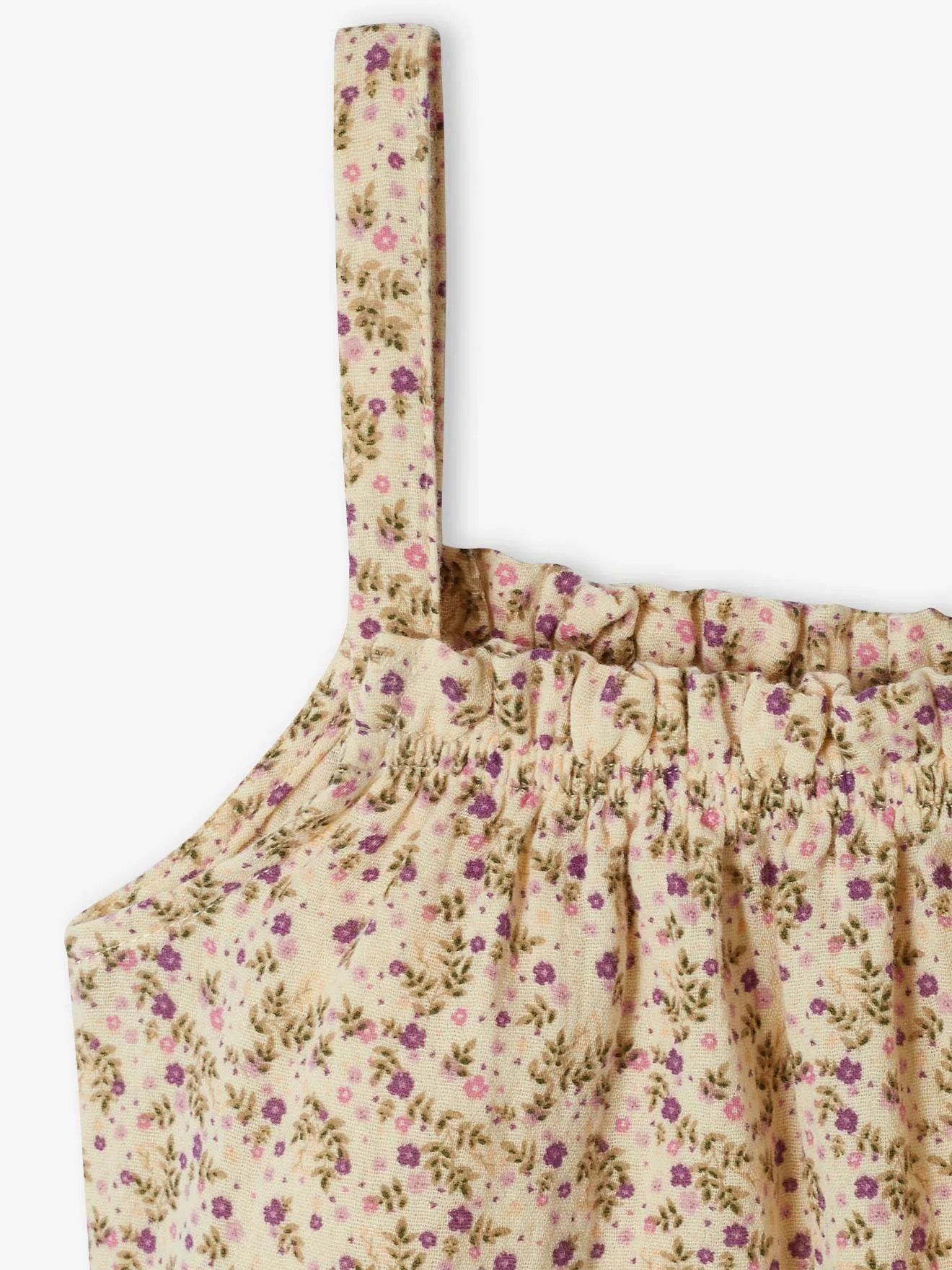 Blusa de tirantes de gasa de algodón, para niña