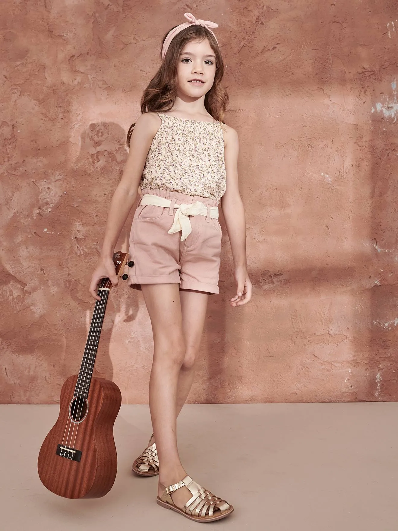 Blusa de tirantes de gasa de algodón, para niña