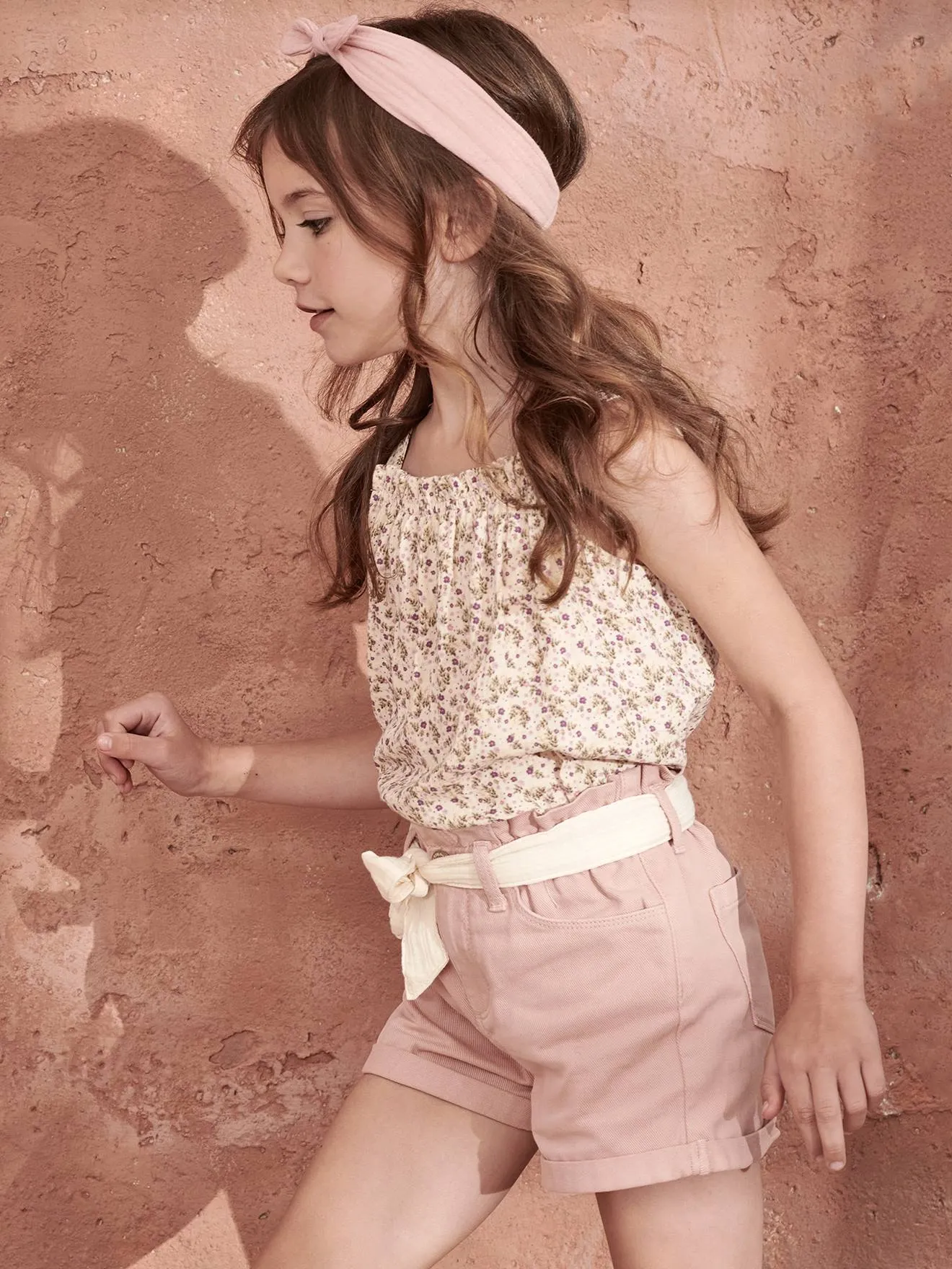 Blusa de tirantes de gasa de algodón, para niña