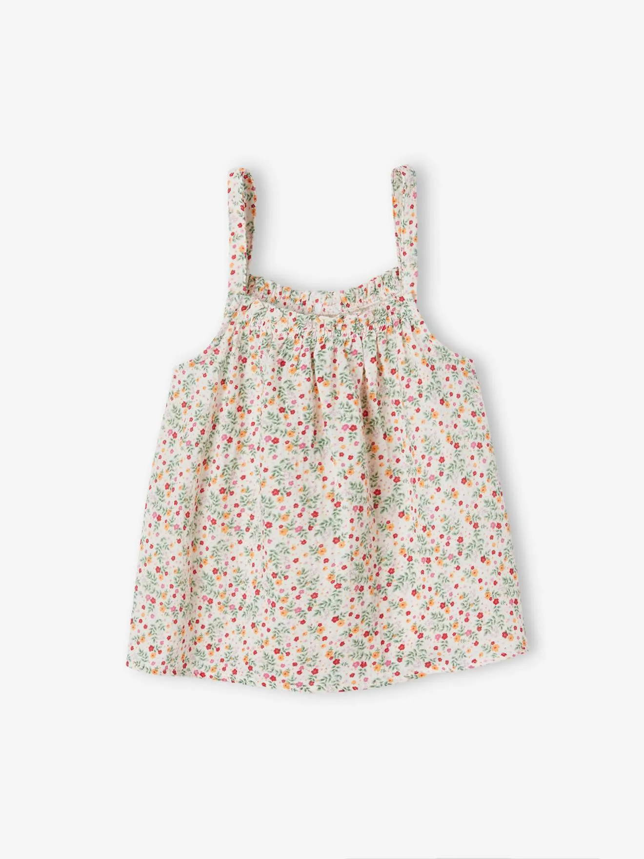 Blusa de tirantes de gasa de algodón, para niña