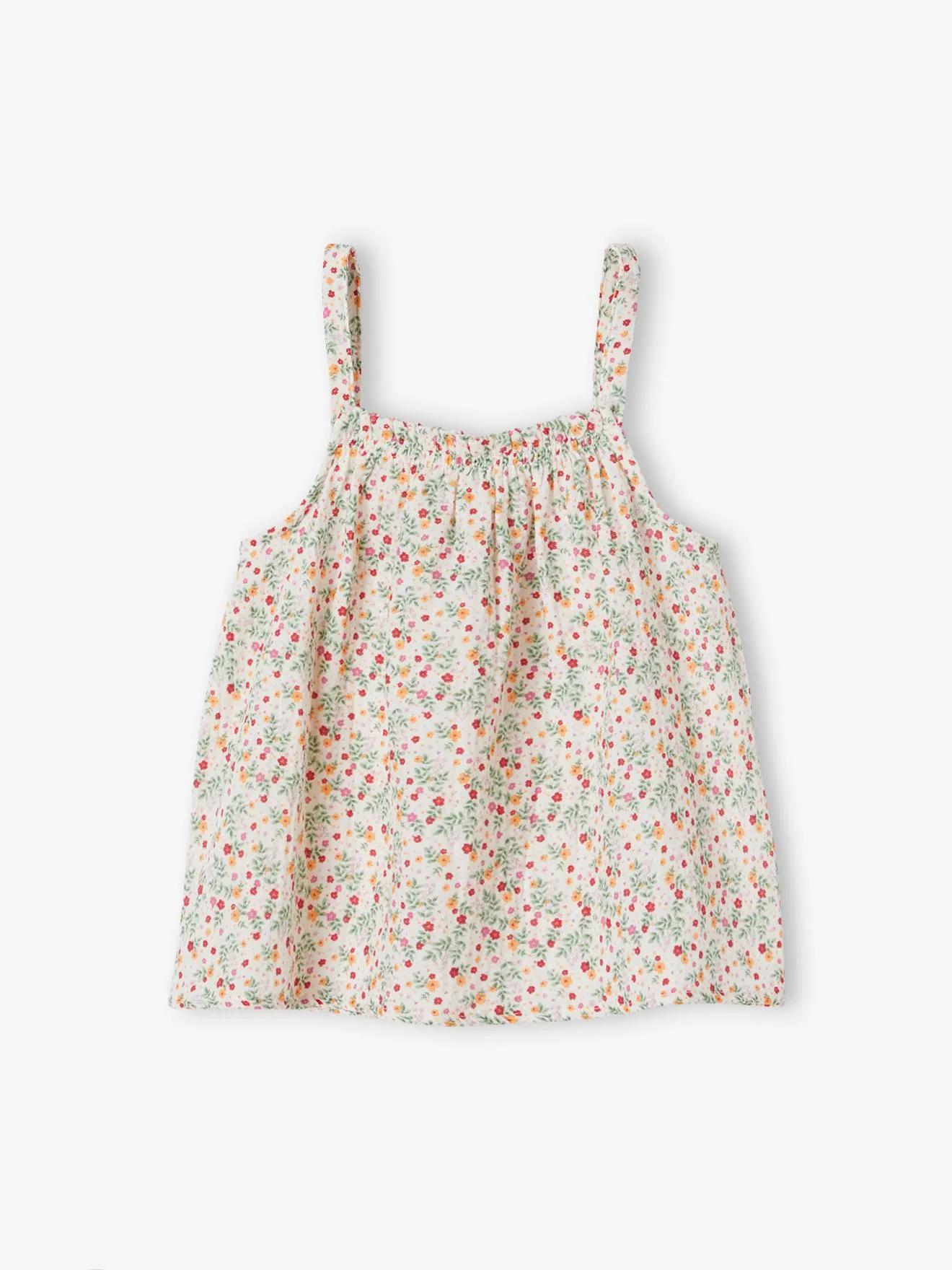 Blusa de tirantes de gasa de algodón, para niña