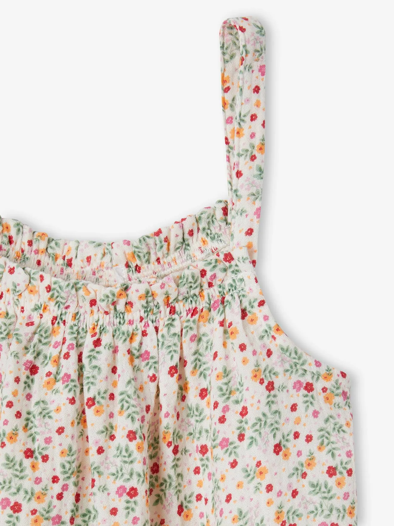 Blusa de tirantes de gasa de algodón, para niña