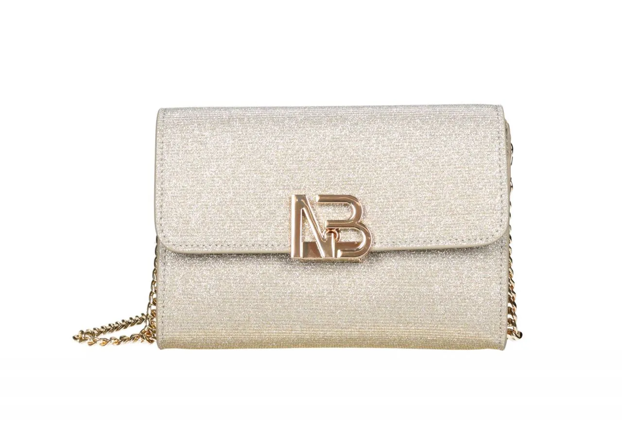 Bolsito Nocturno Cava Tapa Broche Metal Oro