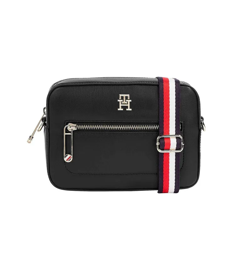 Bolso bandolera Iconic con cinta distintiva negro