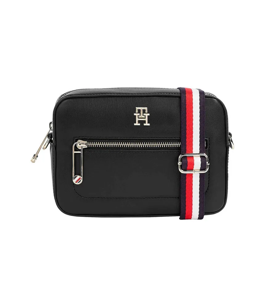 Bolso bandolera Iconic con cinta distintiva negro