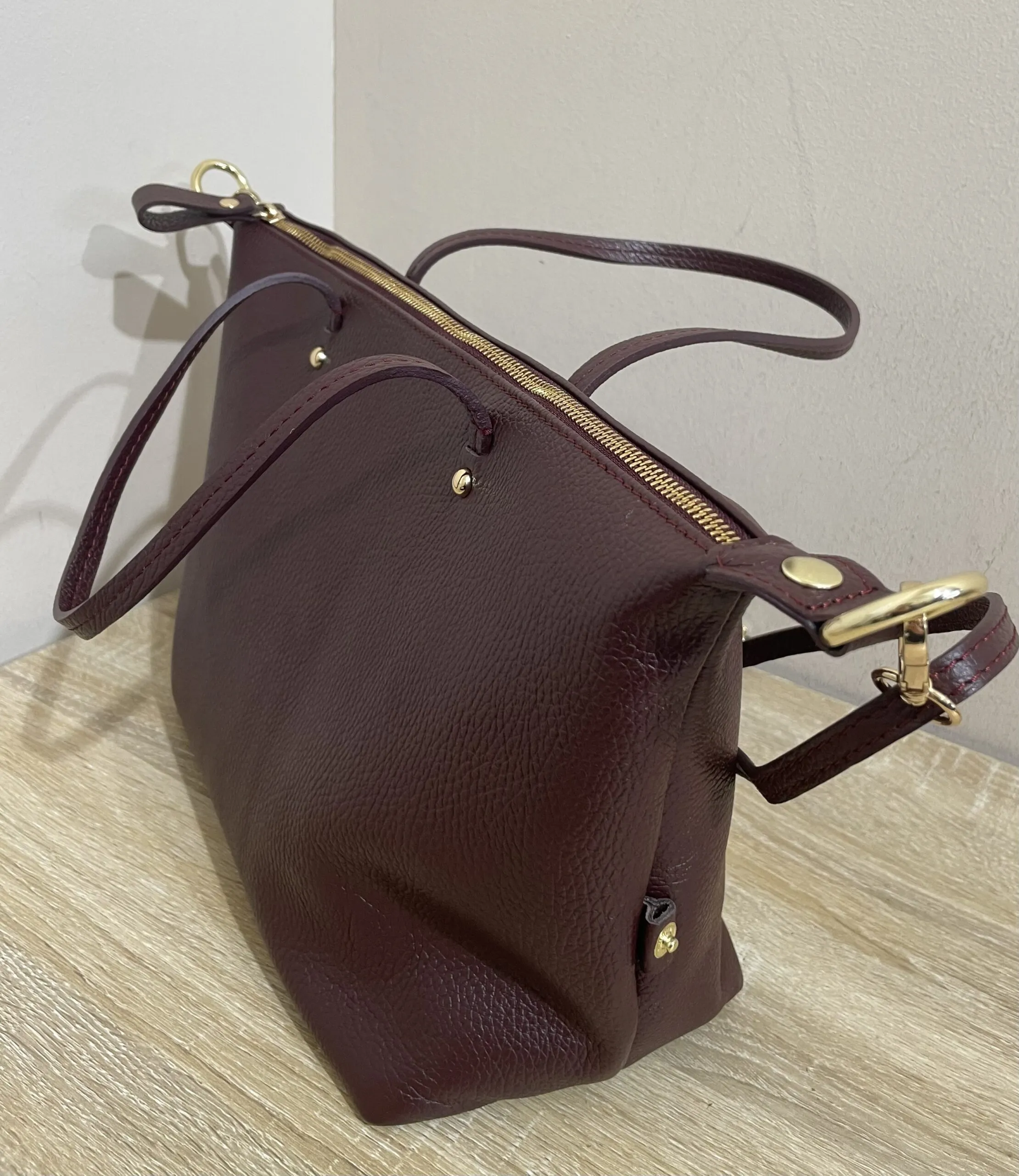 Bolso City Piel Burdeos