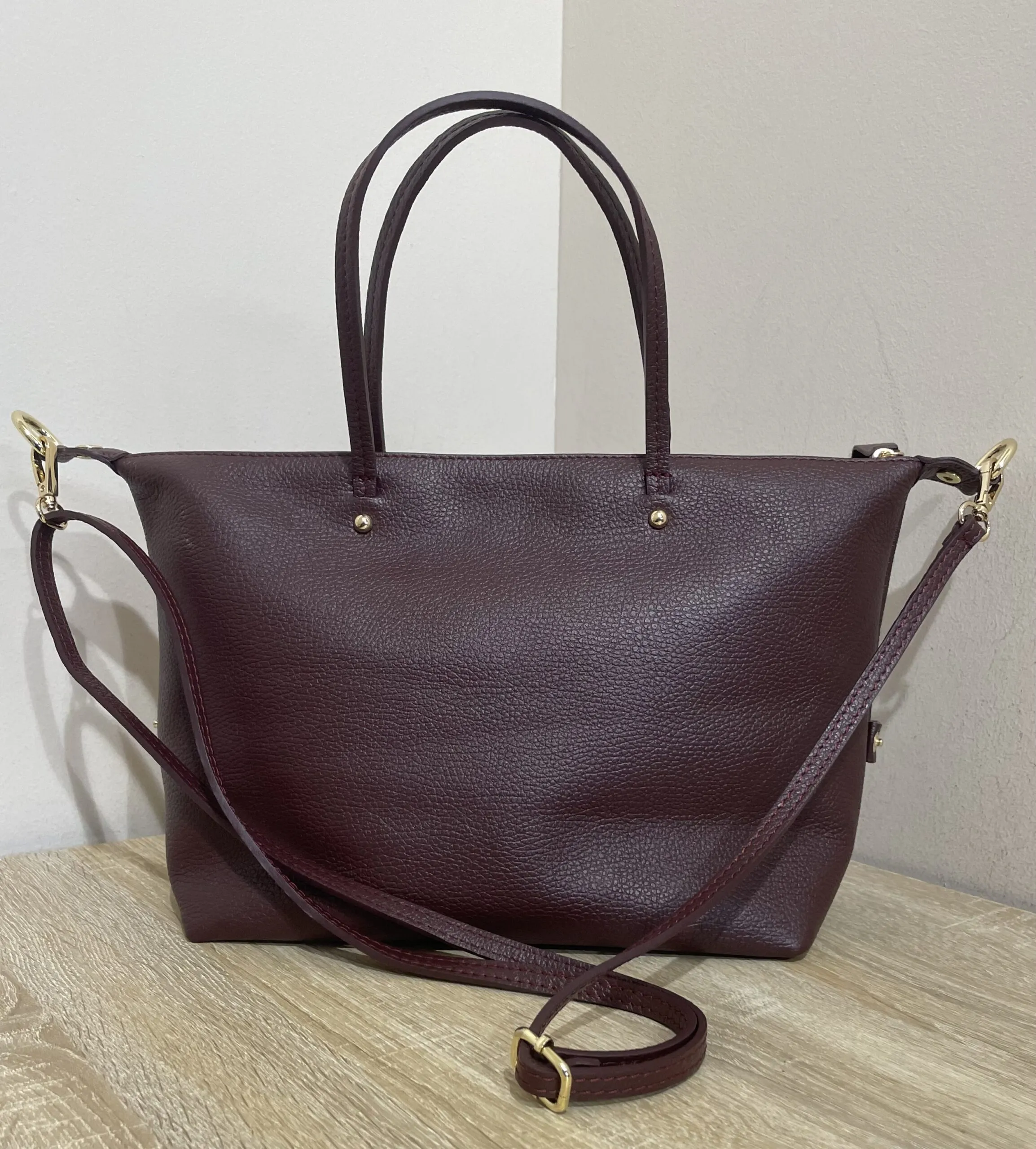 Bolso City Piel Burdeos