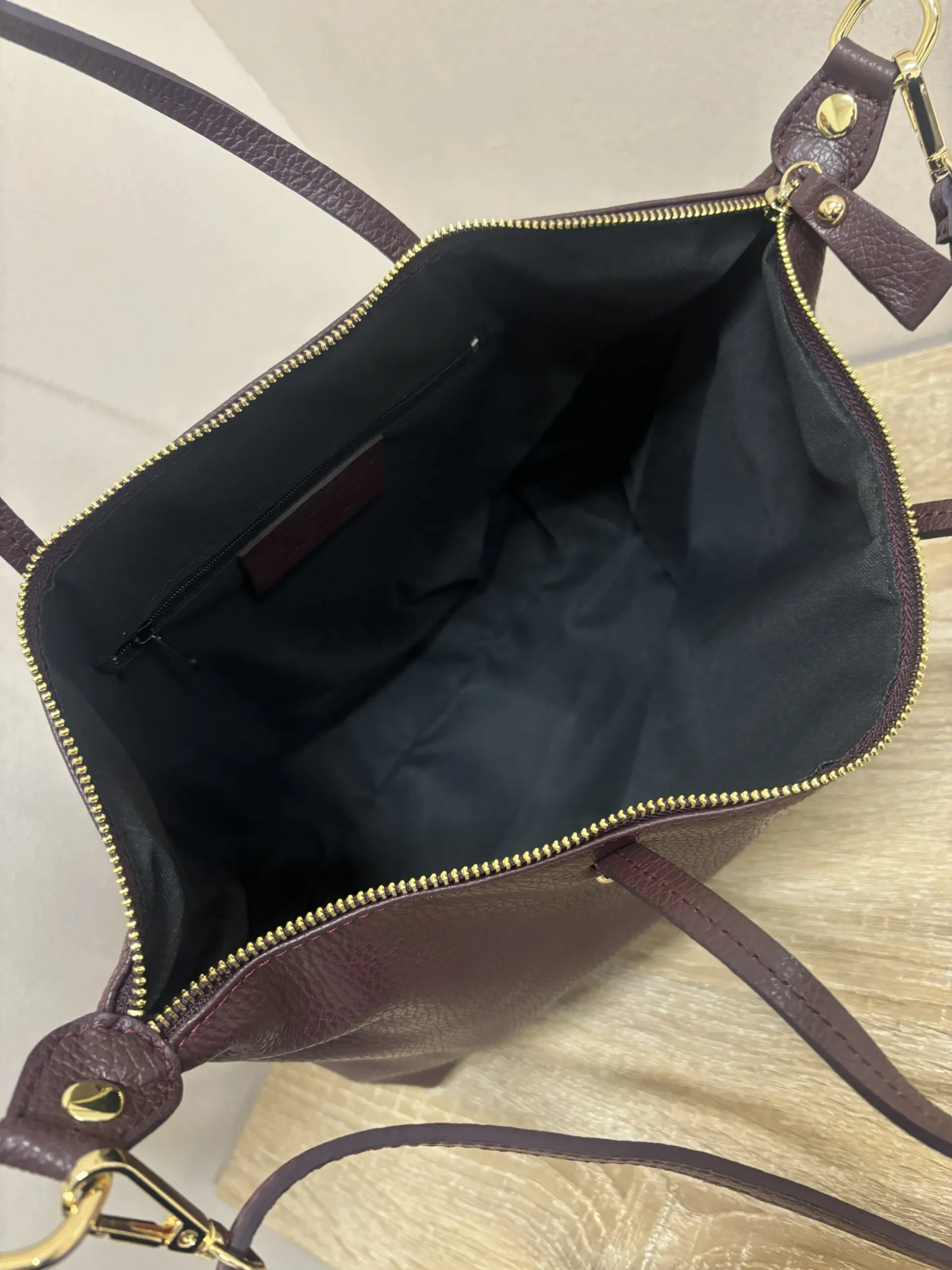 Bolso City Piel Burdeos