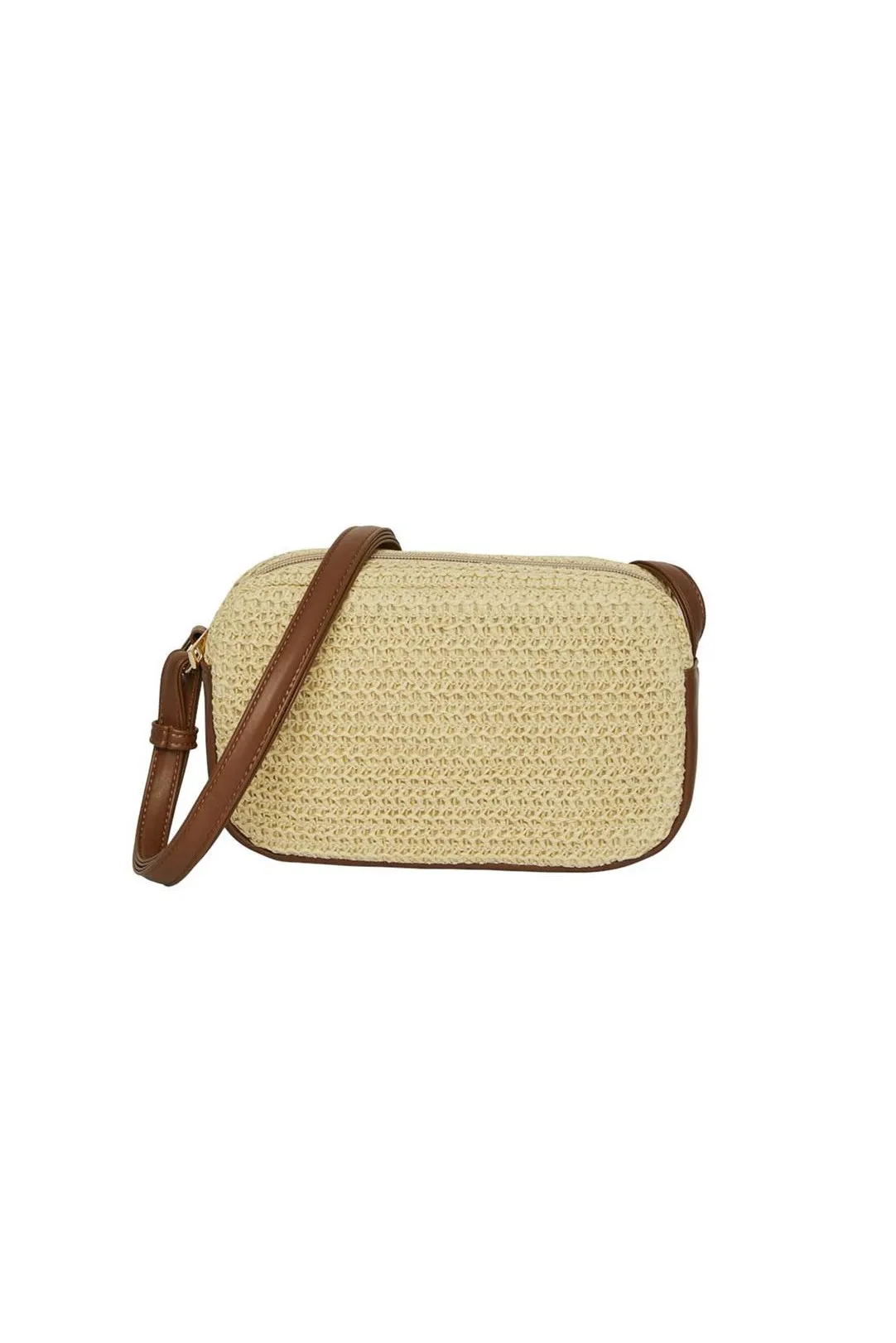 BOLSO RAFIA CON CUERO PCANITA NATURE