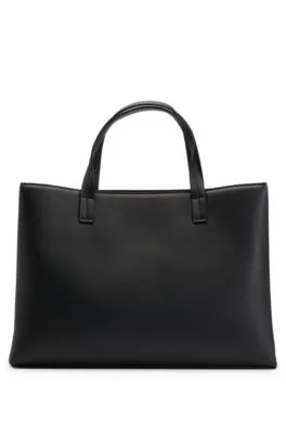 Bolso tote de piel sintética granulada con correa de la marca