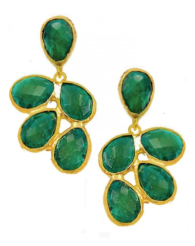 BONITOS PENDIENTES DE PIEDRAS VERDES ESTILO IDEAL PARA BODAS