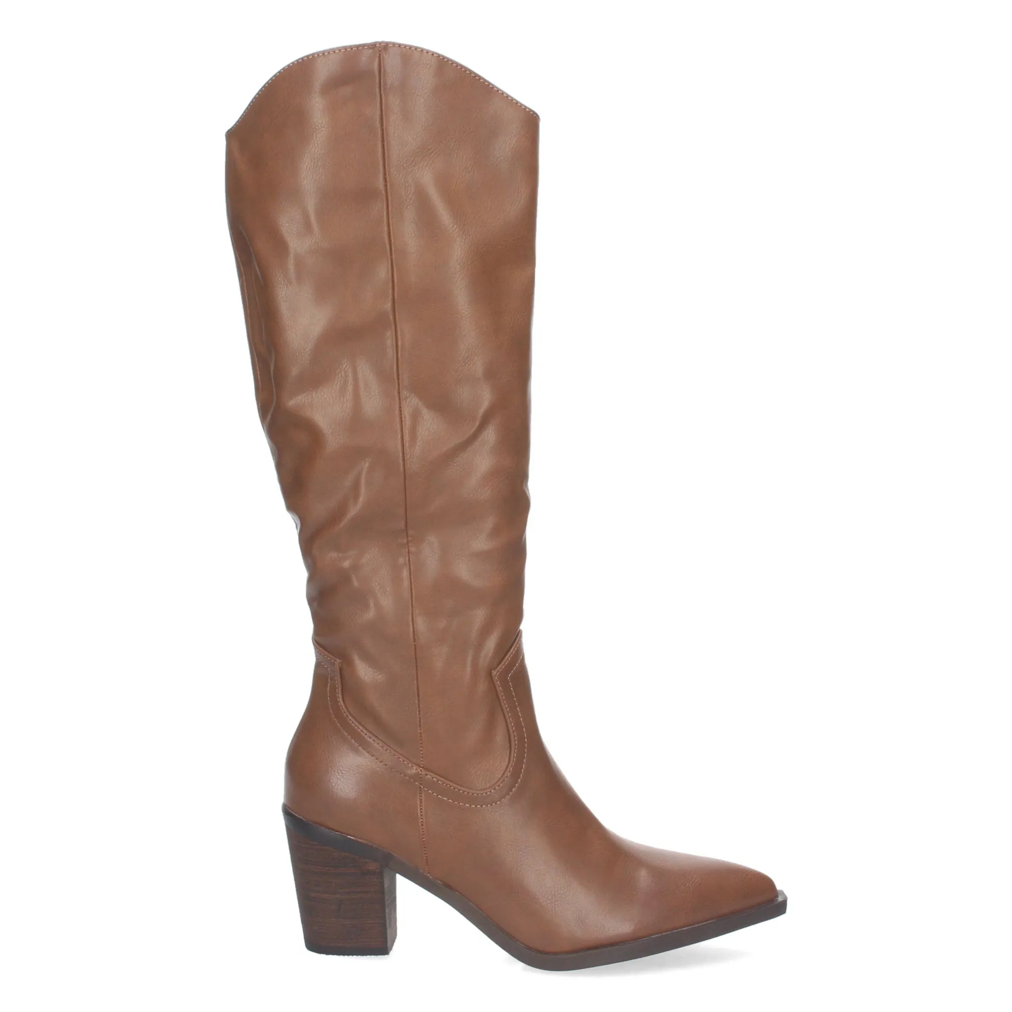 Botas altas tacón medio cómodo y punta fina mujer color kaki