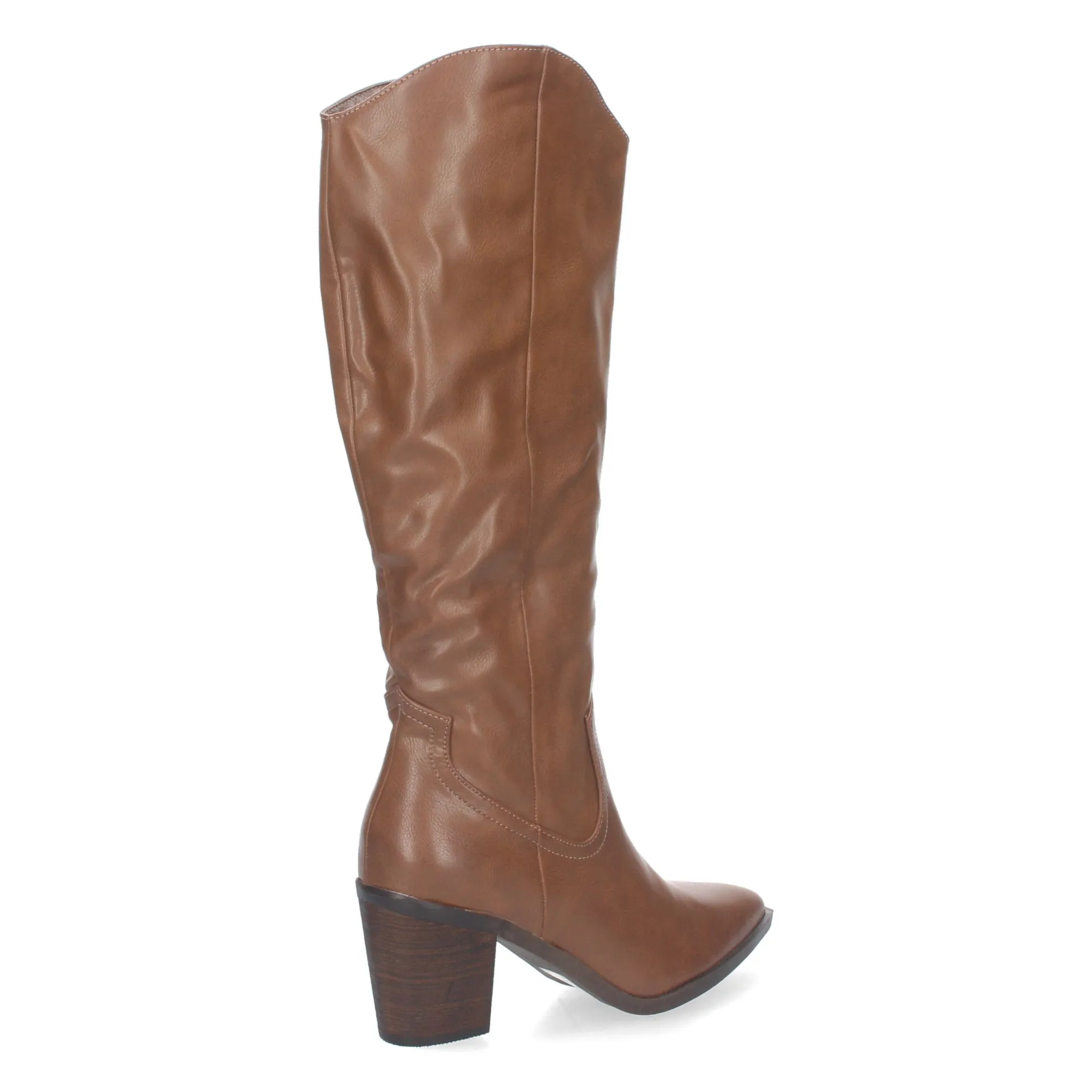 Botas altas tacón medio cómodo y punta fina mujer color kaki