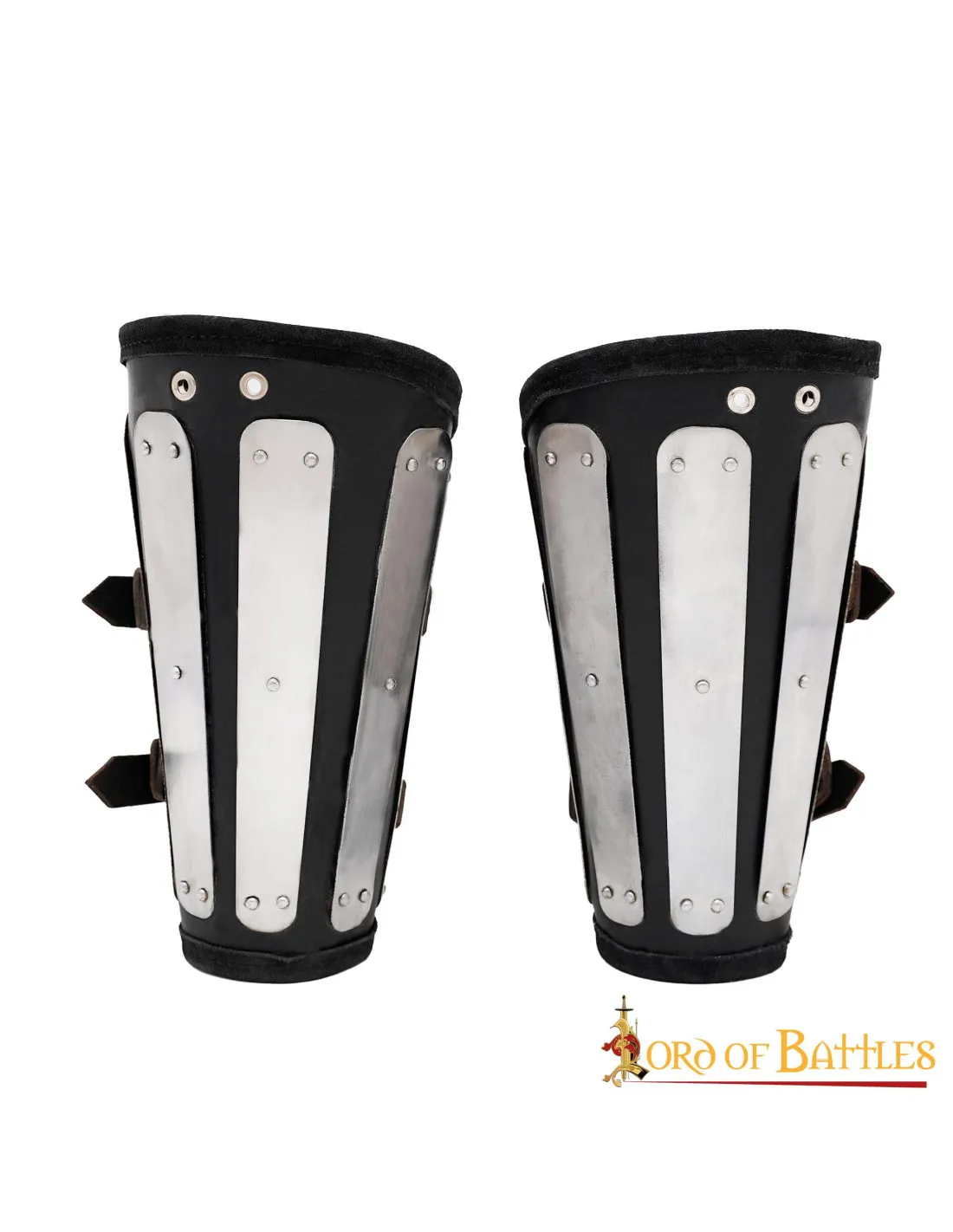 Brazaletes de cuero con protecciones de metal, S. XIV