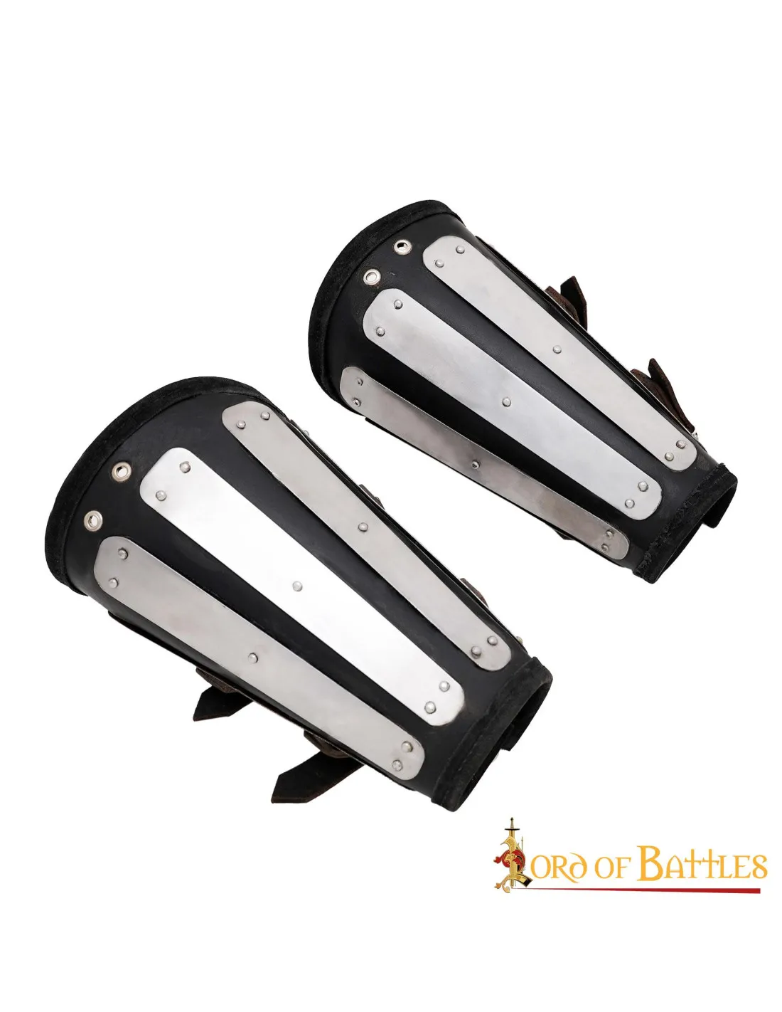 Brazaletes de cuero con protecciones de metal, S. XIV