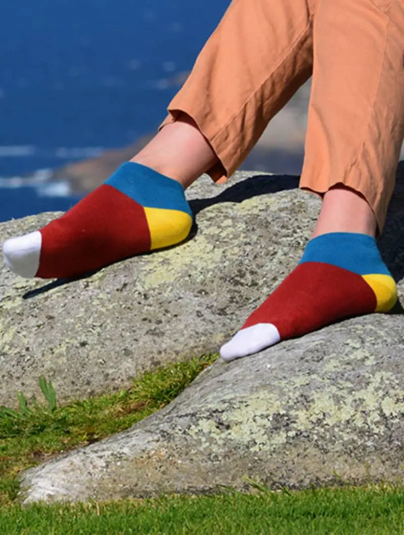 Calcetines multicolor tobilleros orgánicos