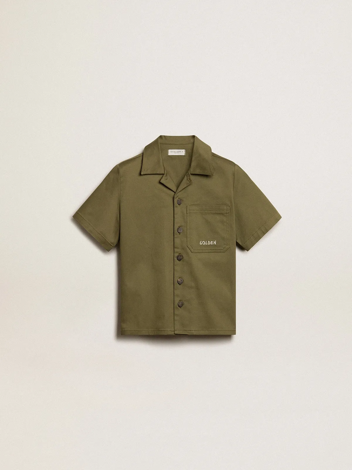 Camisa color verde militar de niño