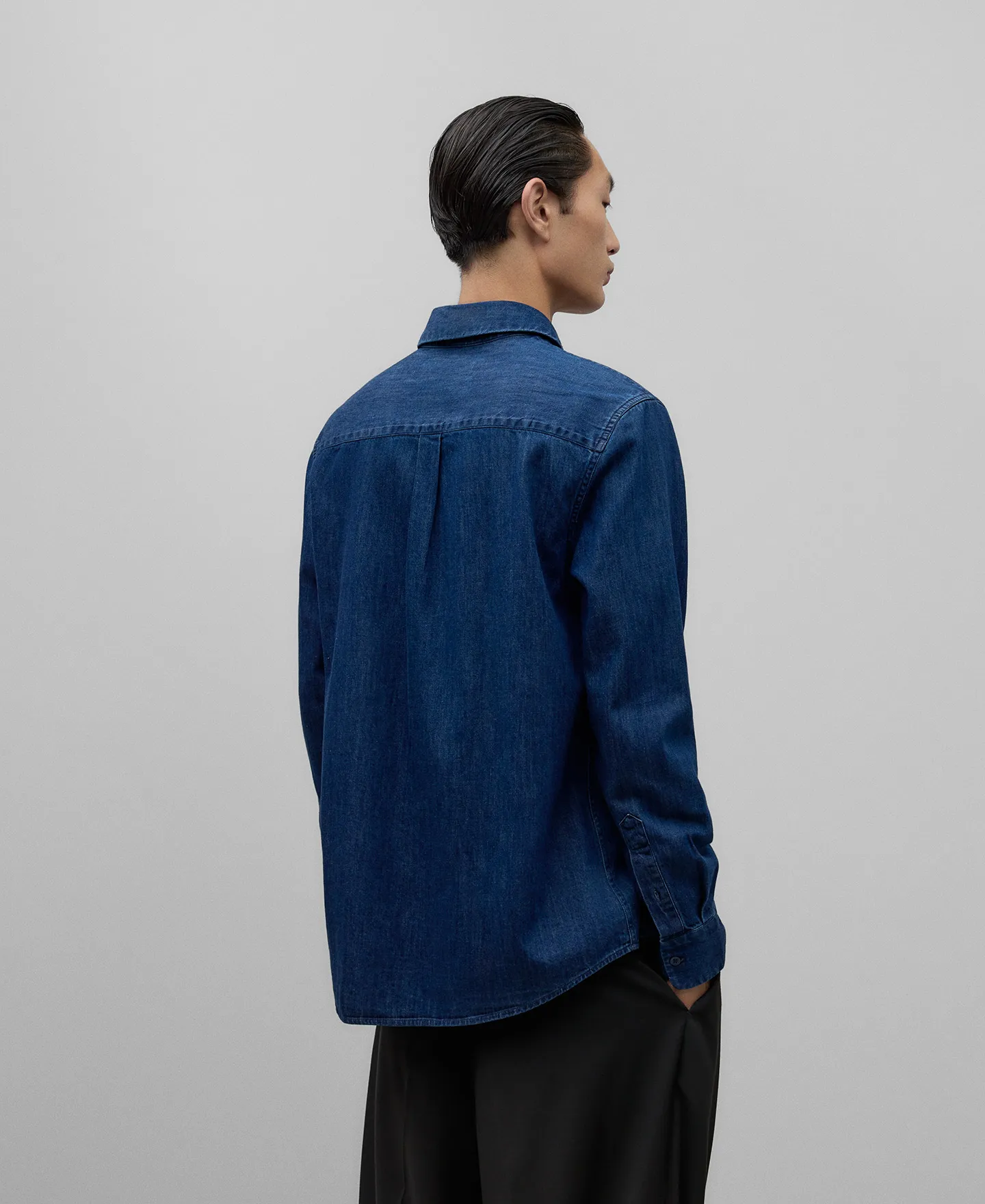 Camisa en denim de algodón hombre