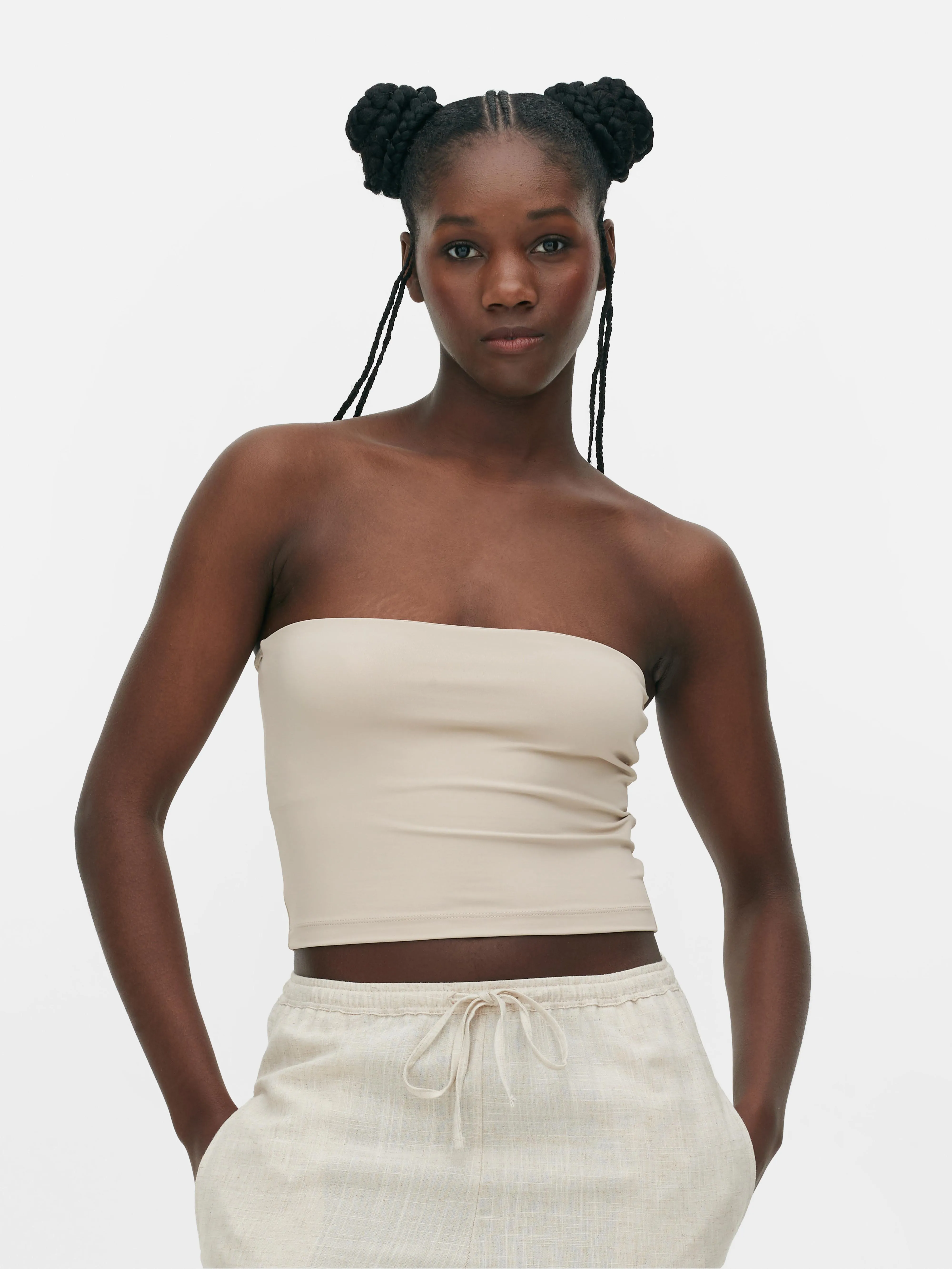 Camiseta bandeau de punto