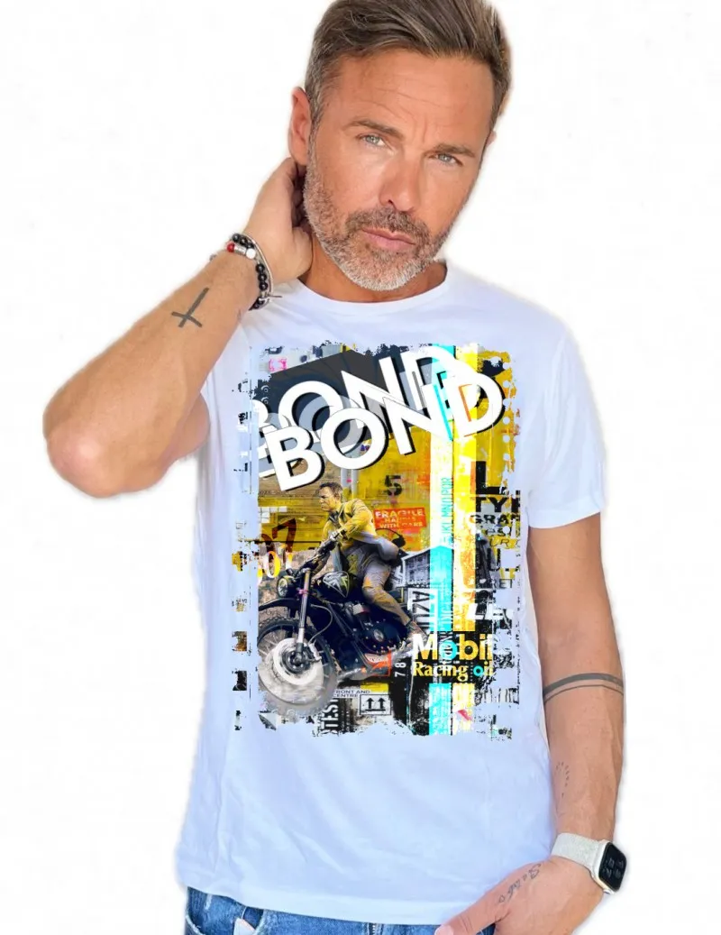 Camiseta de hombre BOND blanco