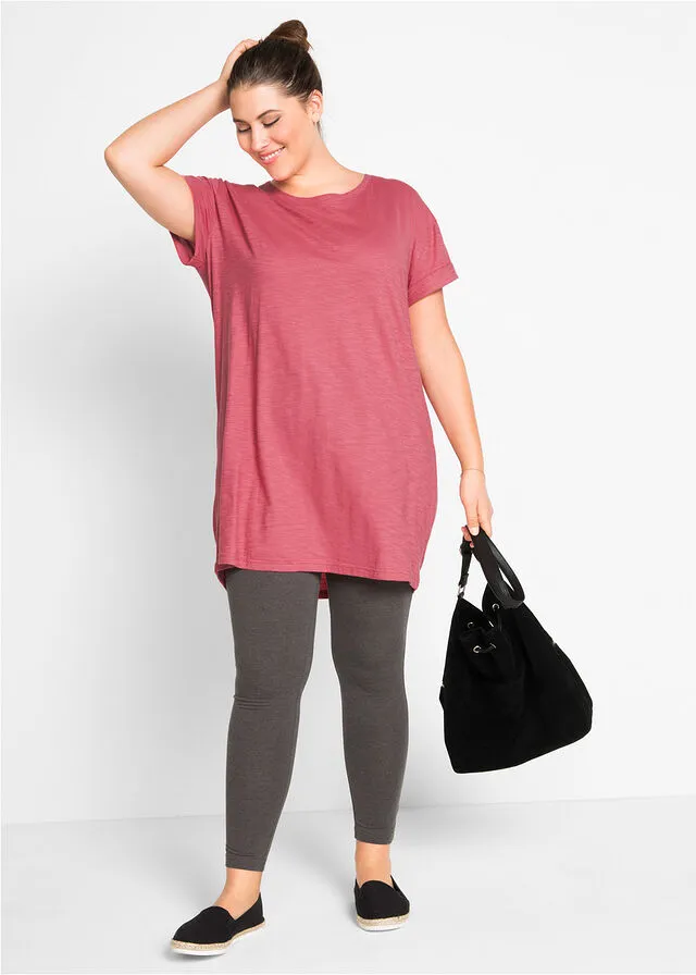 Camiseta larga estilo boxy de manga corta Esmeralda