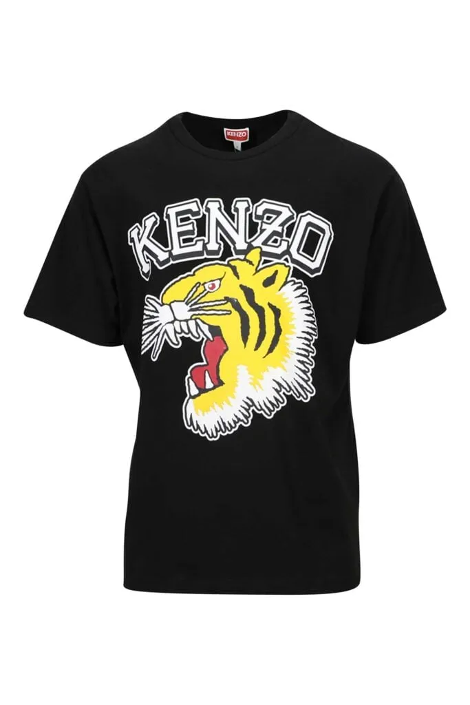 Camiseta negra oversize con maxilogo 