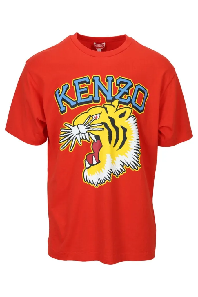 Camiseta roja oversize con maxilogo 