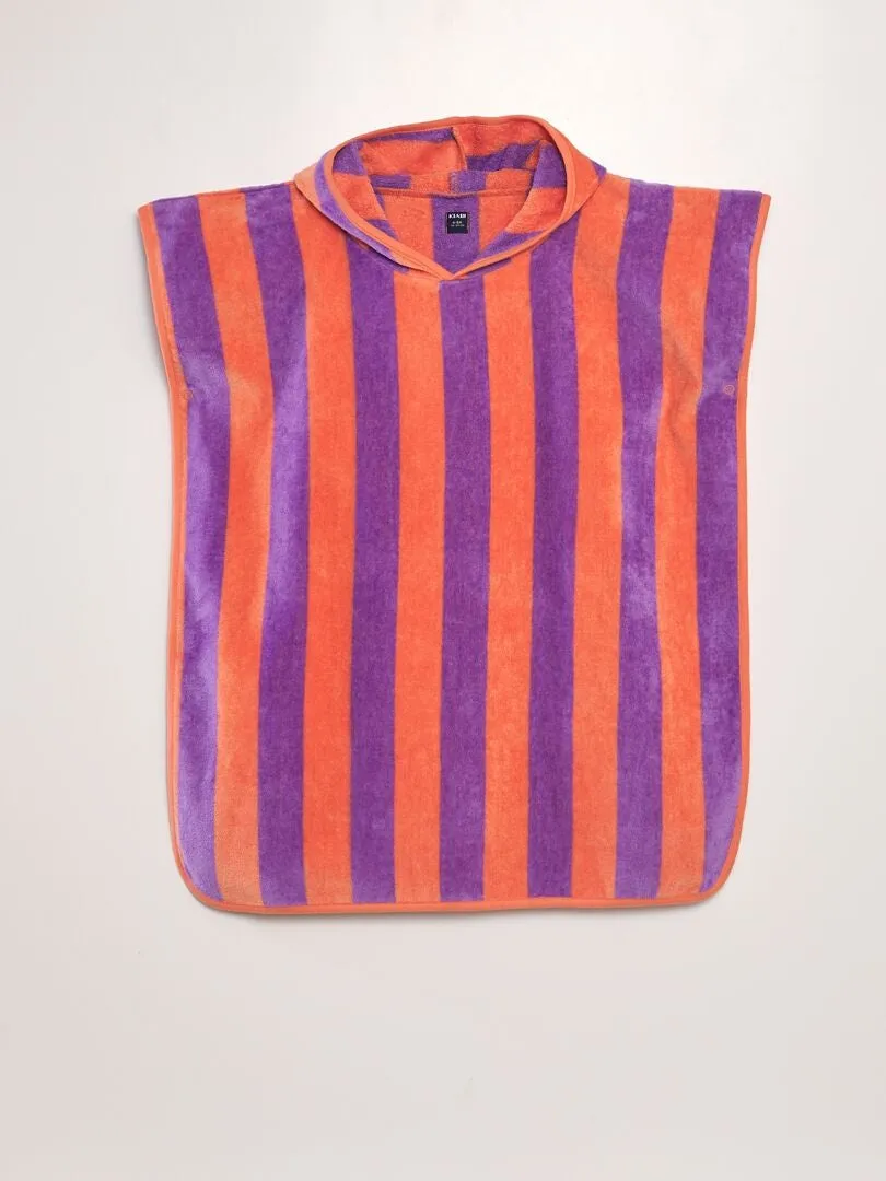 CAPA DE BAñO A RAYAS BICOLOR  PURPURA