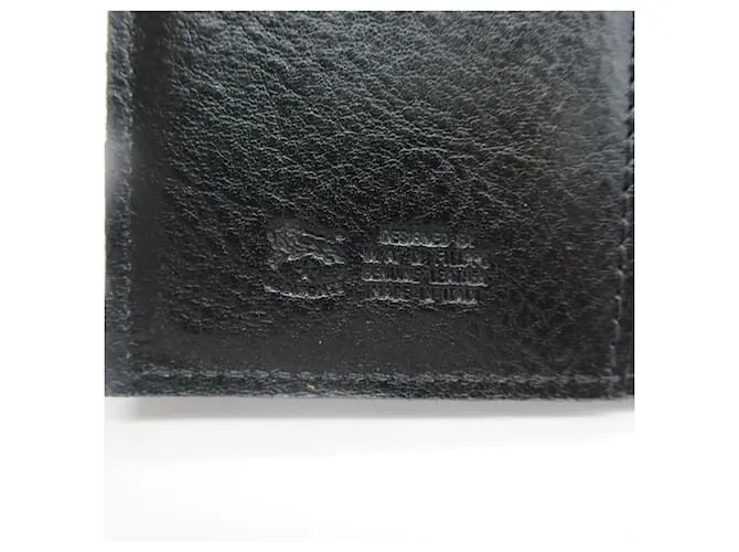 Cartera larga de cuero negro Il Bisonte 